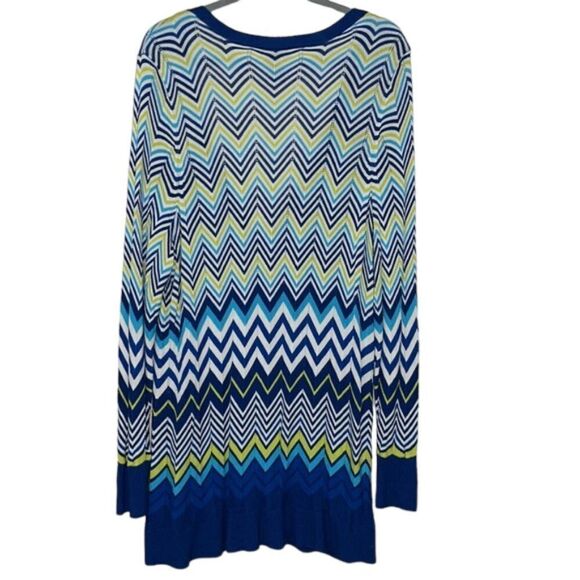 Lane Bryant Women's Blue Green Chevron Button-Down Knit Cardigan Size 18/20 NWOT - Picture 6 of 10